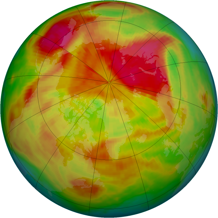 Arctic ozone map for 22 April 1988
